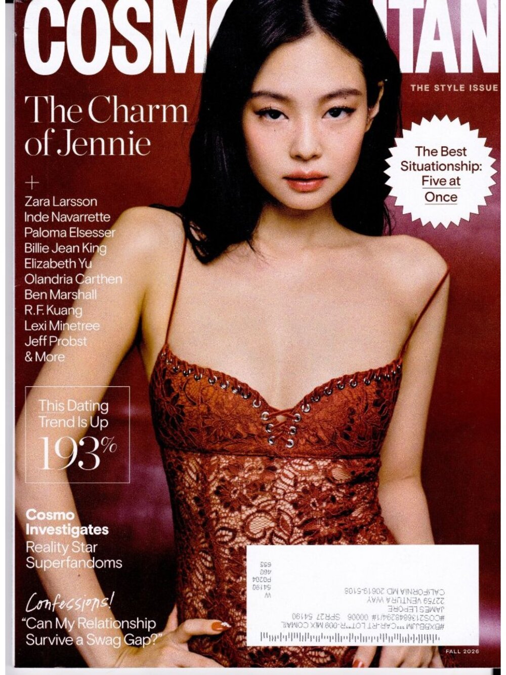 Cosmopolitan Fall 2026 Jennie BLACKPINK Cover 14-Page Feature K-Pop Magazine